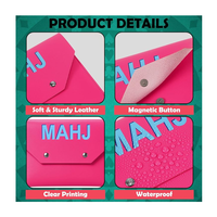 Porte-cartes en cuir PU pour Mahjong, pochette pour cartes, accessoires de Mahjong, étui de protection avec fermeture sécurisée, cadeau idéal