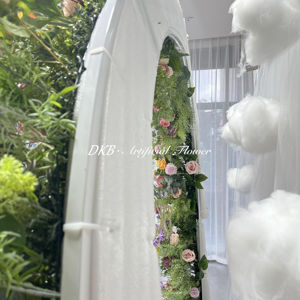 Arche de mariage artificielle en tissu d'usine DKB fleur rose rose pour la décoration de Noël - Product Image 5