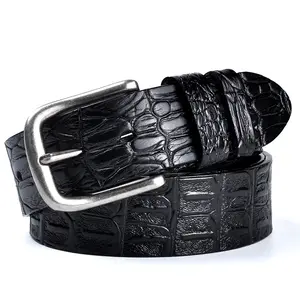 The Crocodile Grain Belts For Men Split Leather Men's Pin Buckle Belt Factory Fashion Wholesale