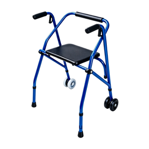 Déambulateur léger en aluminium à <span class=keywords><strong>deux</strong></span> <span class=keywords><strong>roues</strong></span>, amovible, capacité 100 kg, frein à disque, thérapie de réadaptation - Product Image 1