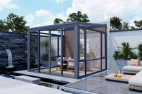 Véranda extérieure véranda en verre pour maison véranda de jardin vitrée en métal avec baies vitrées