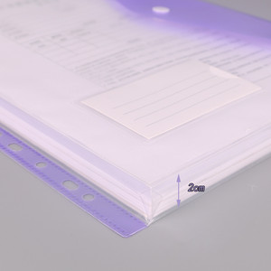 Chất lượng cao 11 lỗ đục lỗ Chất kết dính phong bì thư mục tập tin PP với Snap đóng cửa thuận tiện túi tài liệu cho nộp hồ sơ lưu trữ - Product Image 2