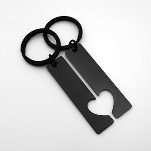 Hot Sale Custom Stainless Steel <b>Mirror</b> Polished <b>Rectangular</b> Half Heart-shaped Modern Heart Theme Couple's Keychain Decoration - Product Image 3