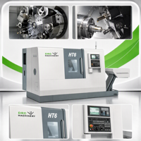 Mesin Bubut CNC FANUC Full Function Slant Bed HT6 Mesin Bubut CNC Twin Spindles Pusat Pembubutan Otomatis