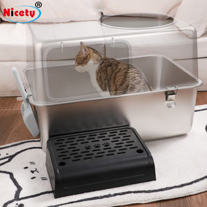 Meilleure litière pour chat en acier inoxydable <span class=keywords><strong>de</strong></span> grande capacité, facile à nettoyer, litière fermée pour chat, accessoire haut <span class=keywords><strong>de</strong></span> gamme pour animaux <span class=keywords><strong>de</strong></span> compagnie - Product Image 3