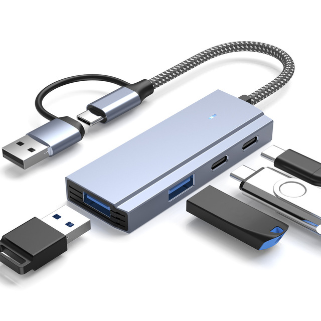 Wholesale Portable USB C Docking Station 4 Port Hub with USB3.0 Type-C 5Gbps Data Transfer Dock