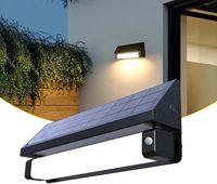 Lampe murale solaire LED en aluminium moderne pour jardin, étanche IP65, température de couleur 3500K/6000K, extérieur, contrôle par capteur de lumière réglable