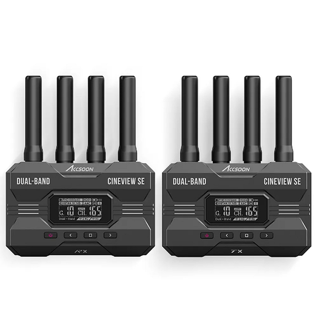 ACCSOON CineView SE Dual Band Wireless SDI Video Transmission System 1200ft Range Aluminum Alloy Transmitter Receiver for Camera