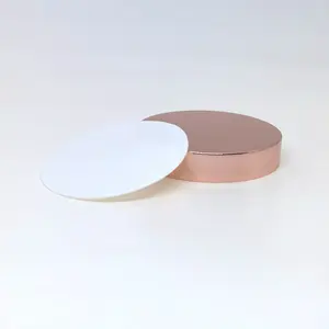 Tapa de aluminio para botella de cosméticos, tapa de rosca de oro rosa, cierre, logotipo de color personalizado, 89/400