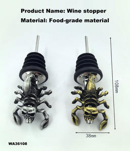 Fábrica creativa Bar Accesorios Animales personalizados Botella Vertedor Metal Vino Boca Aleación de zinc Uva <span class=keywords><strong>Manzana</strong></span> Calavera Vino Vertedor - Product Image 2