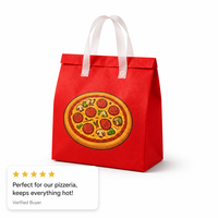 Sac isotherme pliable personnalisé en non-tissé pour livraison de pizzas, motif dessin animé, durable, pour exposition