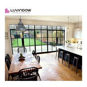 الحرارية كسر زجاج مقسى مزدوج السفلى المسار الألومنيوم 48 بوصة الخارجي أبواب فرنسية بابية باب زجاجي - Product Image 2