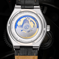 Jam Tangan Mekanik I&W CARNIVAL Glass Business  Mewah dengan Tali Kulit dan Mekanisme Otomatis