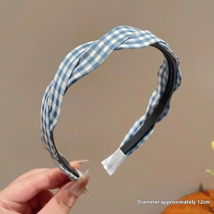 Citas Escena Diadema Adorable Estampado a cuadros Accesorio para el cabello caliente para mujeres Bonita diadema - Product Image 4