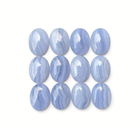 Pierre précieuse XL naturelle polie 18*25MM Agate bleue dentelle taille ovale cabochon pierres précieuses lâches avec jeu de couleurs pour la fabrication de bijoux