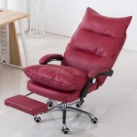 Fauteuil de bureau exécutif ergonomique moderne et confortable en maille avec repose-pieds en cuir PU, hauteur réglable, pivotant, en acier inoxydable pour salon