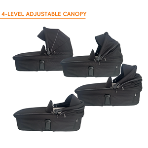 Nouveau-né, <span class=keywords><strong>nacelle</strong></span>, porte-bébé, berceau, siège de poussette, capacité de charge de 20 kg, cadre en alliage d'aluminium et polyester, noir gris, pliable - Product Image 6