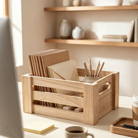 Caisse de rangement en bois personnalisée, boîte organisatrice en bois à lattes ouvertes empilable, caisse en bois de style campagnard pour le stockage des fruits et légumes