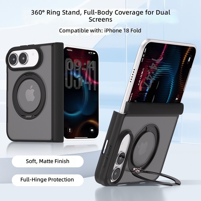 360° Rotatable Ring Kickstand Magnetic Phone Case for iPhone Duo Full Hinge Protection Skin Friendly Matte Wholesale