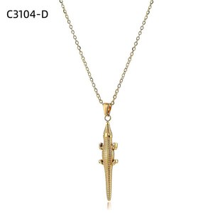 Collier pendentif crocodile Amy Amy, chaîne en acier inoxydable plaqué argent, bijoux de mode pour femmes, cadeau, à porter au quotidien - Product Image 2