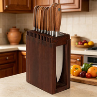 Ensemble d'outils de chef, support de rangement pour couteaux de cuisine en bois, support de rangement durable pour outils, logo personnalisable, adapté à un usage quotidien
