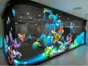 Nova Tecnologia Projetor Holográfico Ultra Fino 90% Transparência P10 Interior LED Led Video Wall Video Wall RGB Hd Shopping Mall