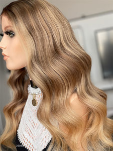 Peluca de cabello humano de alta calidad Peluca con malla frontal Cabello brasileño Color del cliente Parte media Nudo pequeño para mujeres - Product Image 3