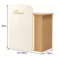 Bureaux de réception modernes en bois MDF avec logo personnalisable pour hôpitaux, supermarchés, hôtels, centres commerciaux - Rose Platine