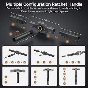 42 in 1 Magnetic <b>Screwdriver</b> Set with Interchangeable Bits and Detachable Ratchet Handle for DIY Repair Tasks - Product Image 3