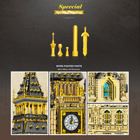 Reobrix 55012 MOC Notre Dame De Paris, la Torre del Reloj Big Ben del Reino Unido, Modelo de Ensamblaje DIY, Juguetes de Construcción, Conjuntos de Bloques de Construcción