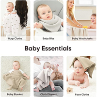 Serviette à épaules en coton biologique GOTS 6 couches, crêpe et mousseline, double face en tissu éponge absorbant, pour bébé