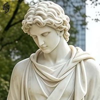 Sculpture masculine classique grecque et romaine en marbre blanc sculpté à la main, personnalisée, pour la décoration extérieure de villa et de jardin.