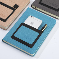 Carnet de notes en cuir personnalisé-Agenda A5 à couverture rigide avec pochette, ensemble de fournitures scolaires pour reliure parfaite