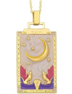 316L Vierkante Hanger Ketting Bezoedelen Gratis Enamel Ketting Sieraden 18K Gold Zon Maan <span class=keywords><strong>Tarot</strong></span> Kaart Ketting - Product Image 3