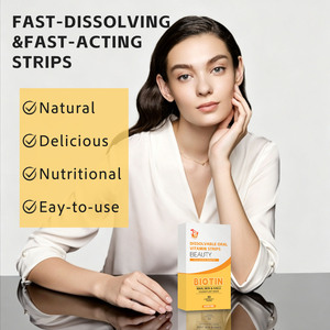 Bandes buvables OEM ODM sans sucre, véganes, à la biotine, saveur fraise, à dissolution rapide, pour la beauté et la nutrition des femmes, à prendre quotidiennement - Product Image 4