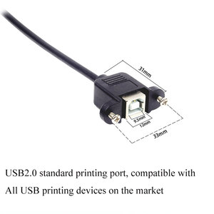 Angitu Motherboard Dupont/ PH2.0 5Pin to <strong>USB</strong> B Female Socket Panel Mount <strong>Printer</strong> <strong>Cable</strong> with Screw Lock - Product Image 4