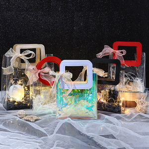 Faible QUANTITÉ MINIMALE DE COMMANDE Shopping Petit Transparent Cadeau En Plastique Zipper Bijoux Poignée Personnalisé Imprimé <span class=keywords><strong>Logo</strong></span> Avec Pvc Sac - Product Image 4