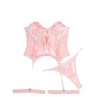 2024 vente chaude Sexy haute qualité femmes dentelle Lingerie évider serré Lingerie femmes 3 pièces ensembles