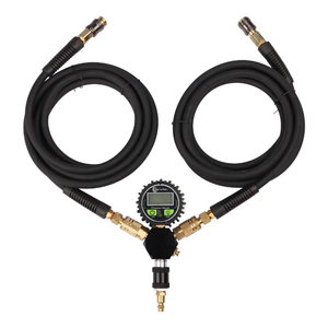 ชุดอุปกรณ์เติมลม/ปล่อยลมยางแบบสองหัว สำหรับงานหนัก พร้อมจอ LCD สำหรับรถยนต์/รถอเนกประสงค์ หัวเติมลมพลาสติกแบบเร็ว รุ่น D63-10 Heavy Duty Ti - Product Image 1