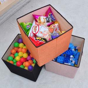 Panier de rangement pliable pour animaux, cube, boîte à jouets pour enfants, organisateur avec couvercle rabattable et poignées - Product Image 2