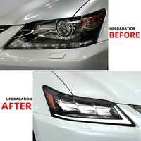 Ensemble de phares LED compatible avec Lexus GS 2012-2014, lentille de projecteur, feux de jour DRL, clignotants séquentiels, boîtier noir, ambre