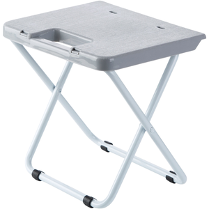 <b>Foldable</b> Outdoor <b>Table</b> Plastic Rectangular Minimalist Design Aluminum Frame Portable Lightweight Gray Color - Product Image 1