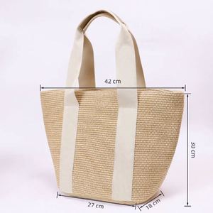 Custom Logo DIY High Quality Summer Autumn/Spring <b>Beach</b> Bohemian Style <b>Large</b> Capacity Women's Straw Tote <b>Bag</b> Storage Travel - Product Image 6