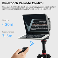 Téléprompteur professionnel Ambitful T1 Pro grand écran pliable pour smartphone, appareil photo reflex numérique et enregistrement vidéo en direct