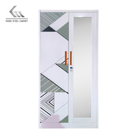 Armoire Design en Acier à 2 Portes pour Vêtements, Penderie Métallique de Chambre, Vestiaire et Casier