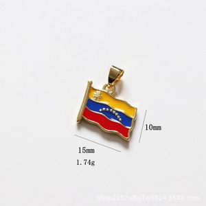 P323 Liontin Enamel Tembaga Berlapis Emas 18K Venezuela, Anti Luntur, Perlengkapan Pembuatan Perhiasan <span class=keywords><strong>DIY</strong></span>, Kalung - Product Image 4