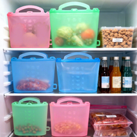 Sac de conservation alimentaire en silicone de qualité alimentaire, réutilisable, compatible congélateur et micro-ondes, pour la préparation des repas et les collations en cuisine
