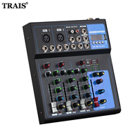 Vente directe d'usine, console de mixage audio F4 à quatre canaux, petite taille mini, pour le divertissement, microphone sans fil