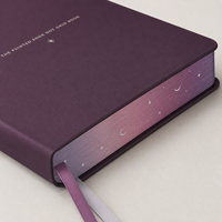 Cuaderno Personalizado LABON con Cuadrícula de Puntos, Tapa Dura Color Ciruela, Bordes Pintados, Diseño Cielo Nocturno, Plantilla de Planificación Diaria, Marcapáginas de Cinta, OEM ODM