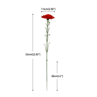 Fleur artificielle en gros, clou de girofle rose à tête unique, Dianthus Caryophyllus moyen de 3 pouces, pour la décoration de la Fête des Mères